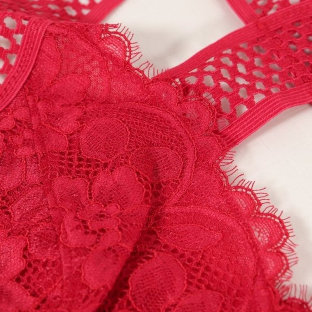 NWT Free People Sitting Pretty Brami in Red - Picture 6 of 9